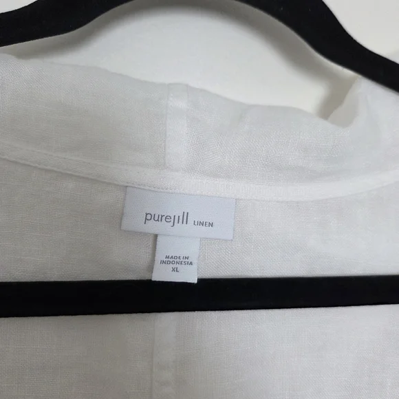 J.Jill Pure Jill Linen Open Front Hooded  Cardigan Womens XL New Without Tags - Picture 6 of 6
